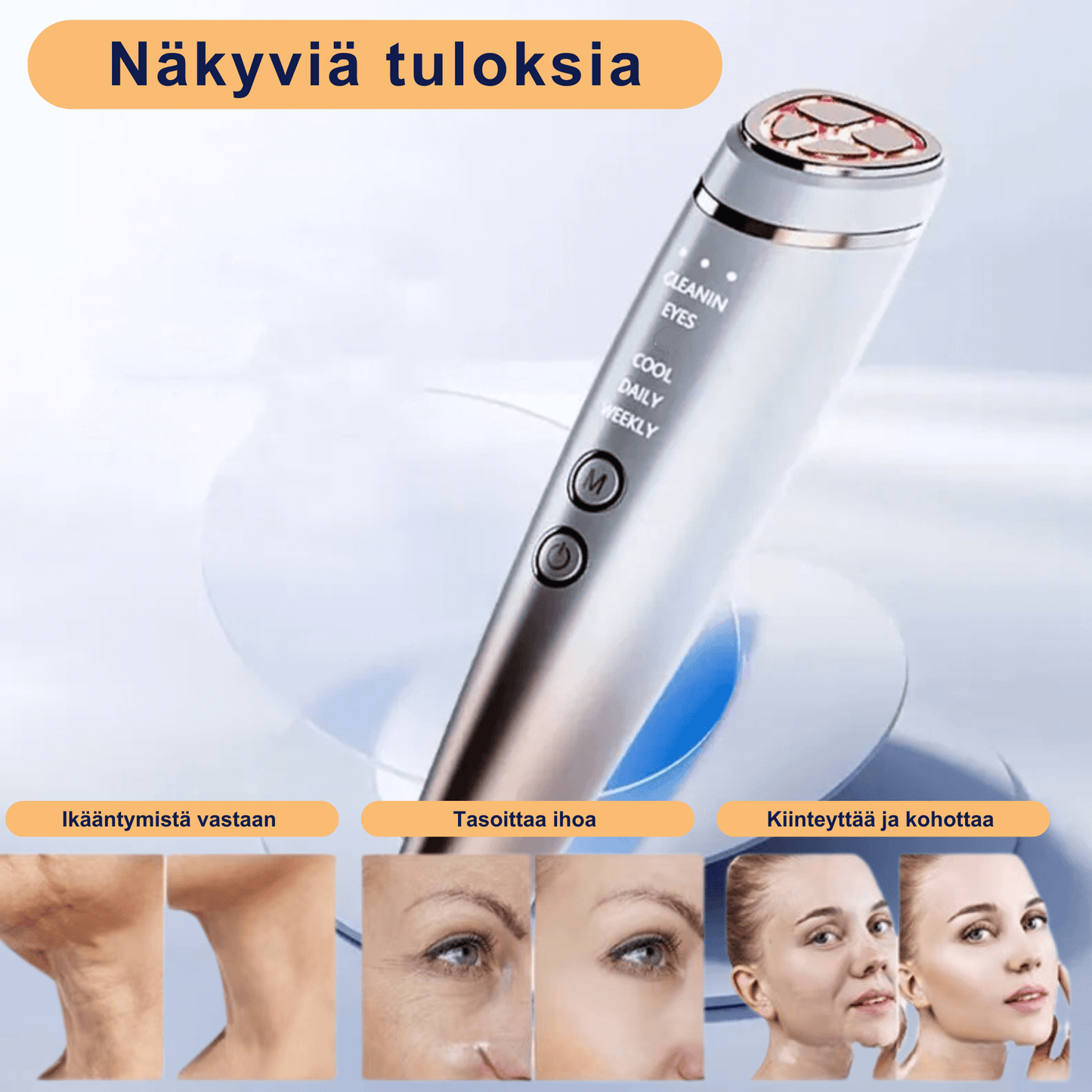 RF & EMS kiinteyttävä kauneuslaite LED-valoterapia - lämpö, kylmä & värähtely ihon hoitoon