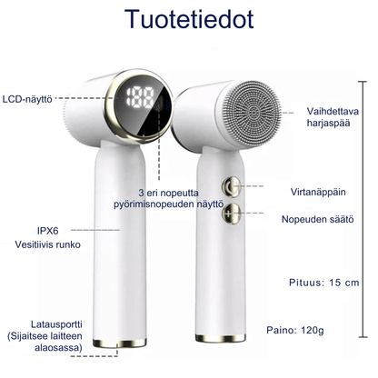 Ladattava 6 in 1 kasvopuhdistusharja